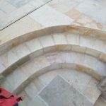 Fossil mint sandstone patio in shoscombe