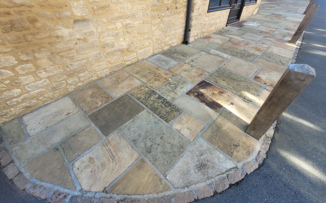 Reclaimed Yorkstone Driveway in Rode